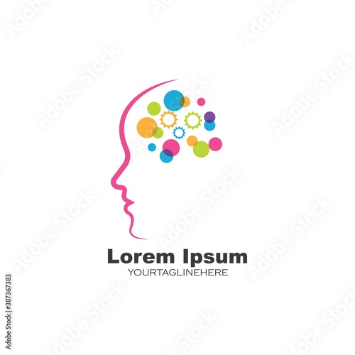 brain head vector illustration design
