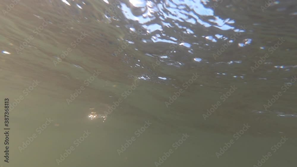 Abstract bottom view flowing water background blue sky Abstract bottom view flowing water background blue sky