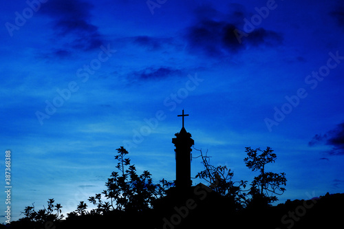 Silhouette Of The Church Tower