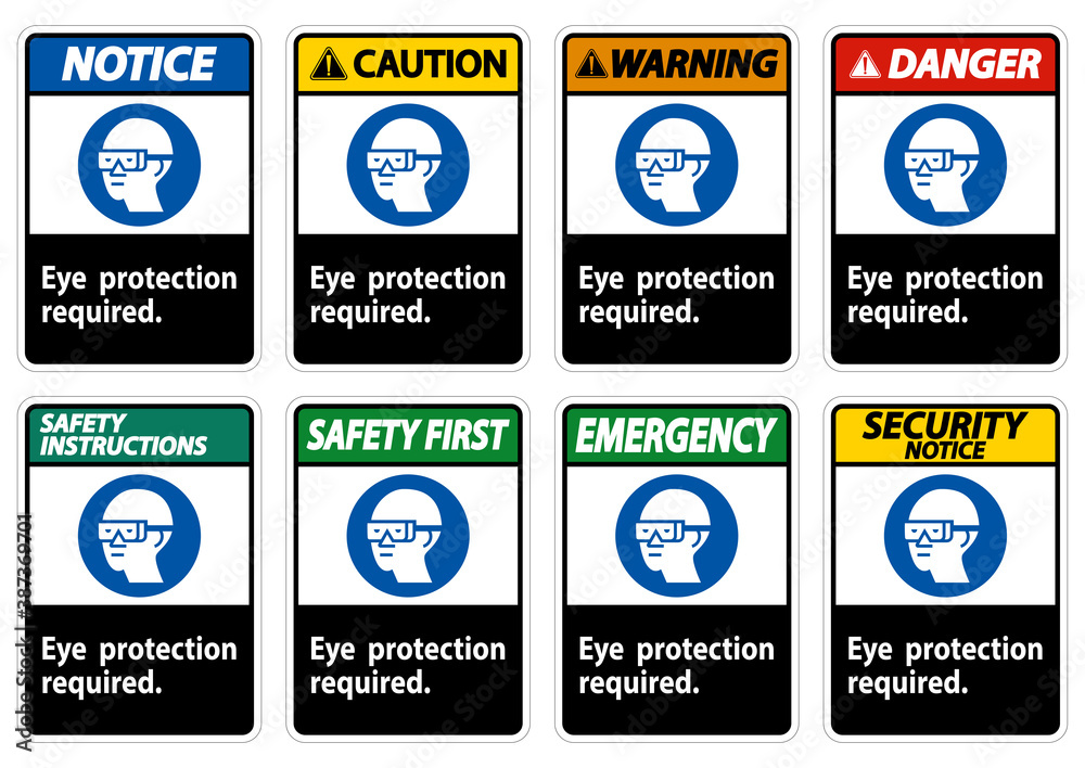 Eye Protection Required Symbol Sign Isolate on White Background