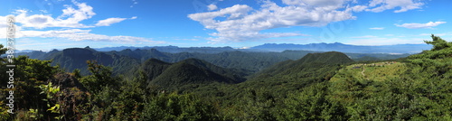 展望台から群馬県・西上州の山々とキャンプ場を見る (パノラマ) © Baka-19474