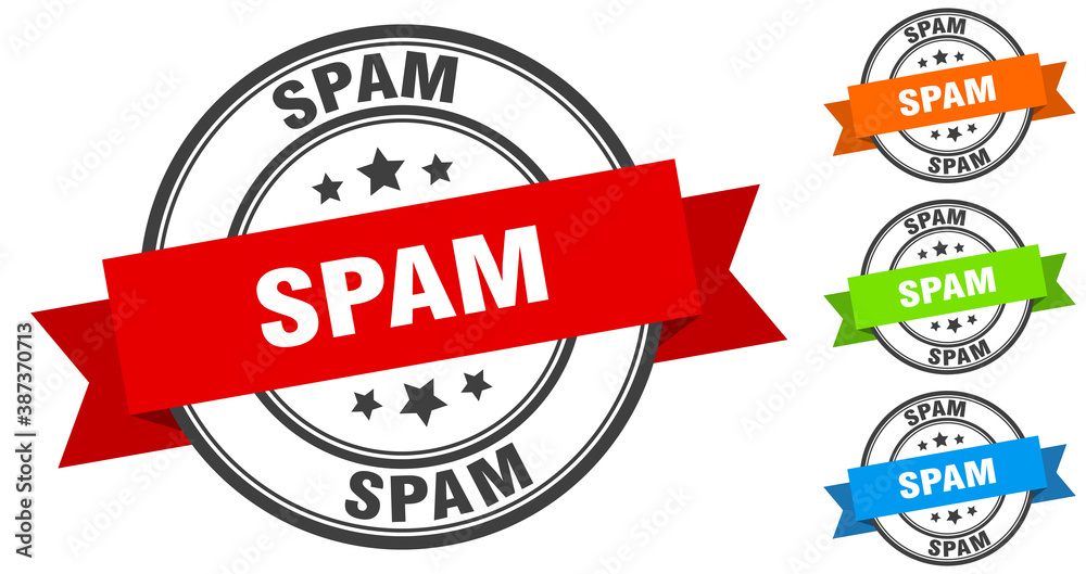 Obraz premium spam stamp. round band sign set. label