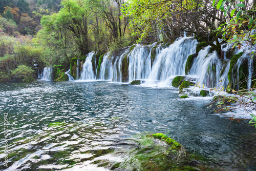 Arrow Bamboo Lake Waterfalls  Jiuzhaigou National Park  Sichuan Province  China  Unesco World Heritage Site