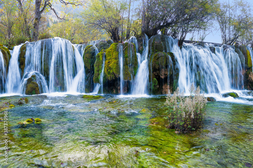 Arrow Bamboo Lake Waterfalls  Jiuzhaigou National Park  Sichuan Province  China  Unesco World Heritage Site