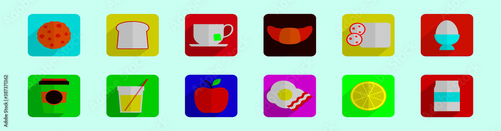 set of camp foods and element icon design templates with various various models. vector illustration isolated on blue background