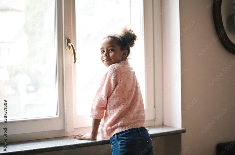 portrait of a little girl at home portrait of a little girl at home