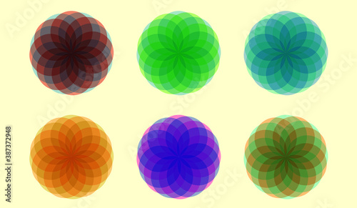 カラフルな花のイメージのベクター素材