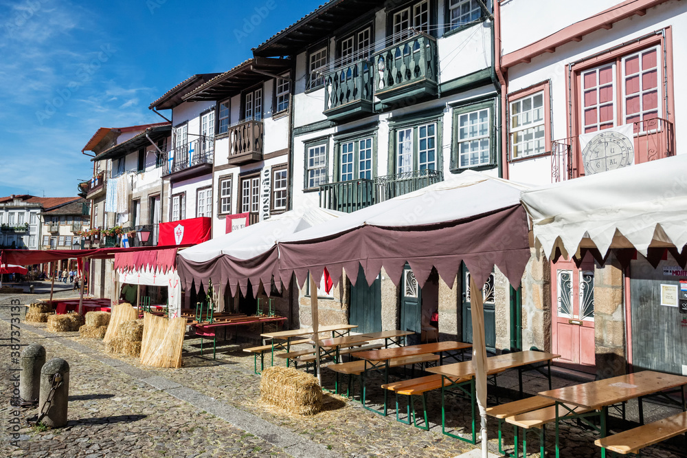 Praça de Santiago during the Afonsina fair, Guimaraes, Minho, Portugal, Unesco World Heritage Site