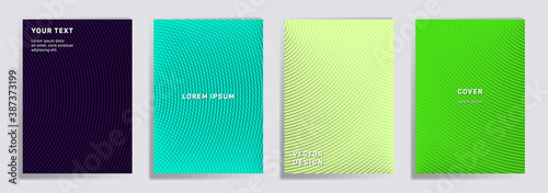 Semicircle lines halftone grid covers vector set.