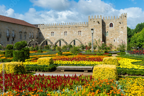 Vászonkép Santa Barbara garden near the walls of the Old Palace of the Archbishops, Braga,