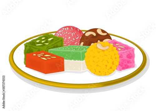Indian Sweets or Mithai Like Laddu,Barfi,Halwa