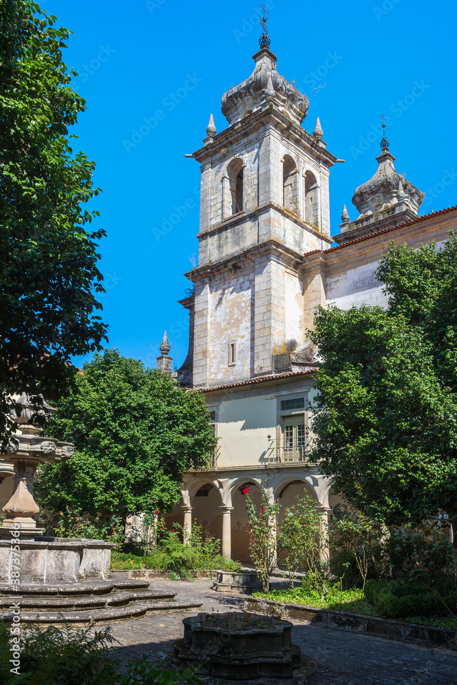 St. Martin of Tibaes Monastery, Cemetery Cloister and fountain, Braga, Minho, Portugal