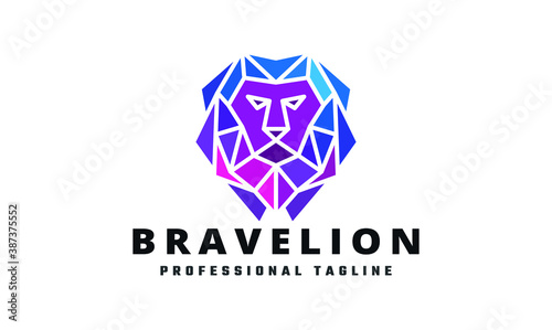 Brave Lion Vector Logo Template