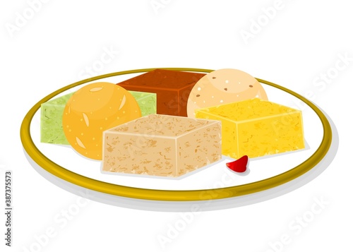 Indian Sweets or Mithai Like Laddu,Barfi