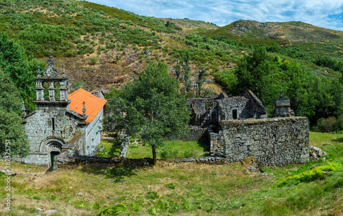 Ruins of the Pitoes Monastery, Church, Pitoes das Junias, Peneda Geres National Park, Minho, Portugal photo