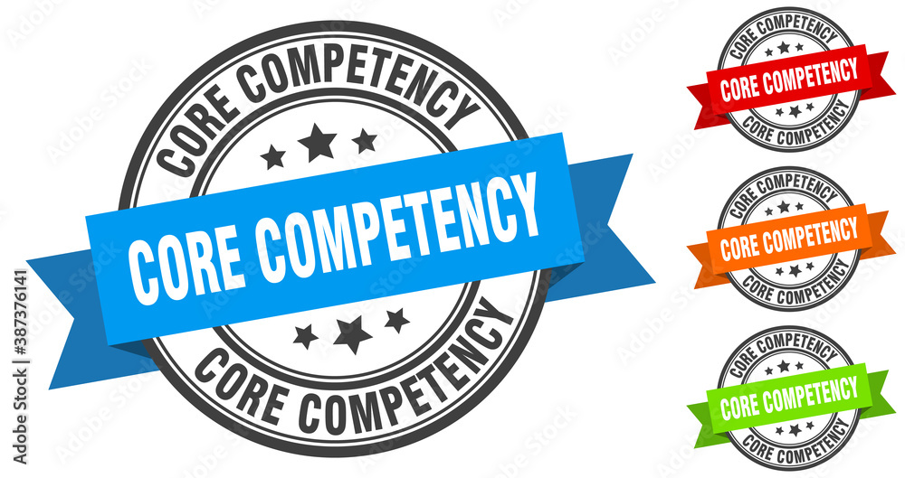 core competency stamp. round band sign set. label core competency stamp. round band sign set. label