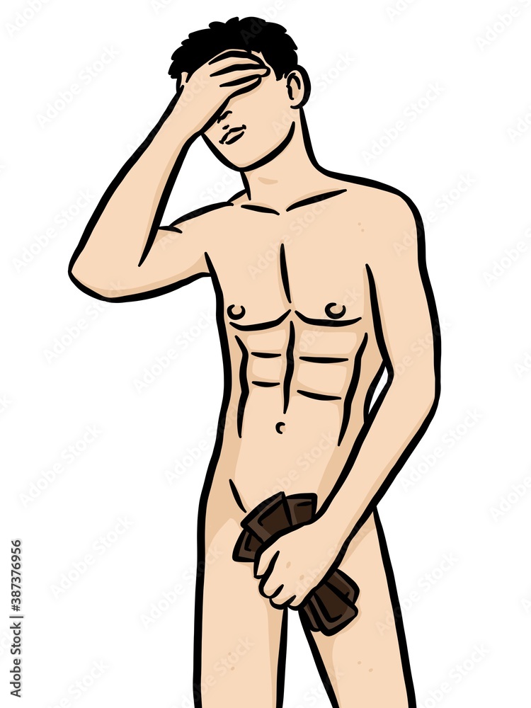 Fototapeta premium cartoon cute man on white background