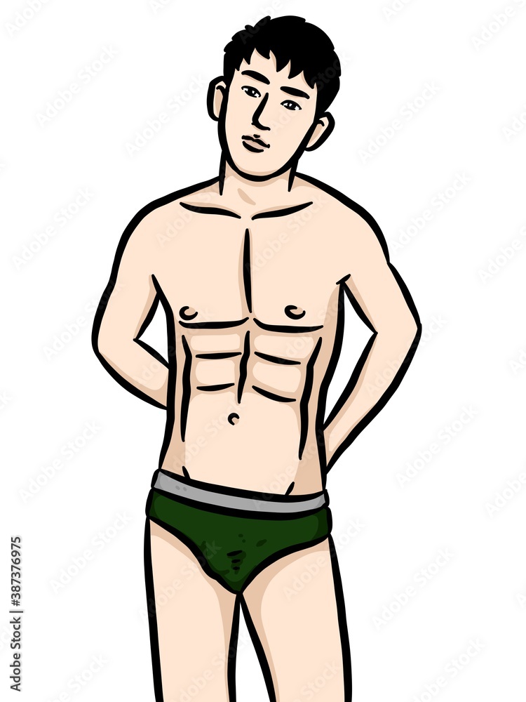 Fototapeta premium cartoon cute man on white background