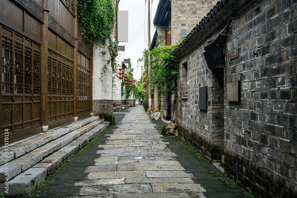 Ancient town buildings and streets in Nanjing, China Ancient town buildings and streets in Nanjing, China
