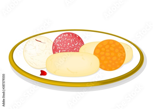 Indian Sweets or Mithai Like Laddu,Rasgulla photo