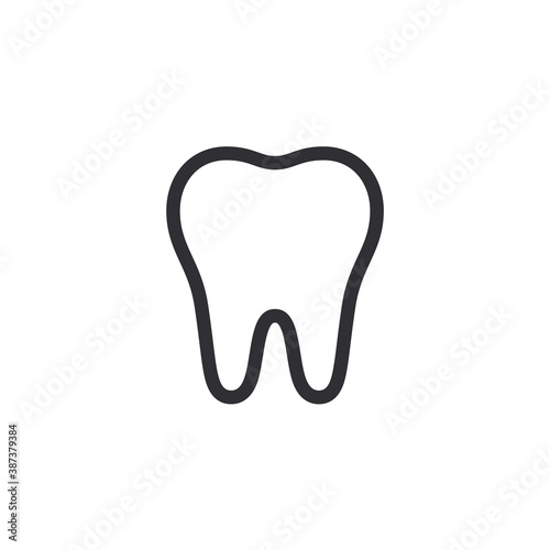 Tooth icon. Dentistry symbol. Medical sign. Dentalhealth. Tooth sign. Clean tooth. White and healthy tooth. Dental care. Vector icon. Medical care. Logo template. Silhouette.