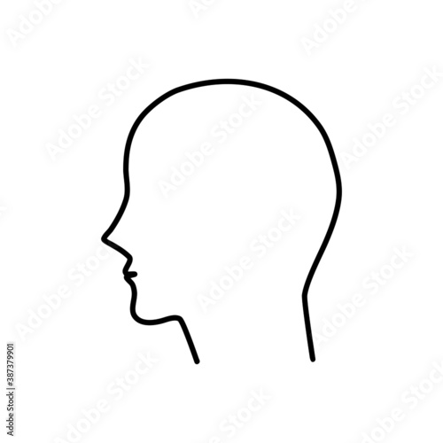 Head line silhouette. Profile contour. isolated on white background. Vector illustration