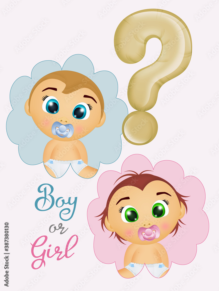 funny illustration of Gender reveal