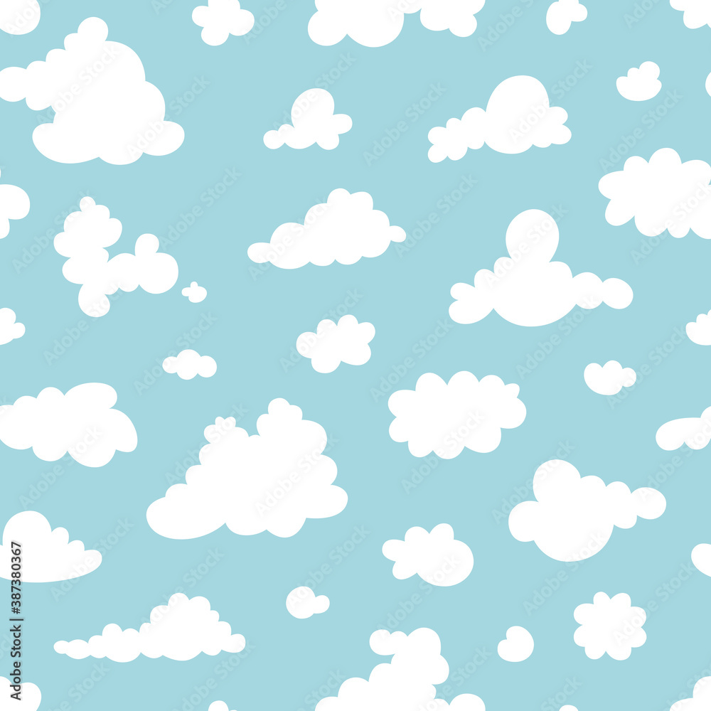 Seamless pattern of clouds on the blue sky. Pattern. Vector illustration Seamless pattern of clouds on the blue sky. Pattern. Vector illustration