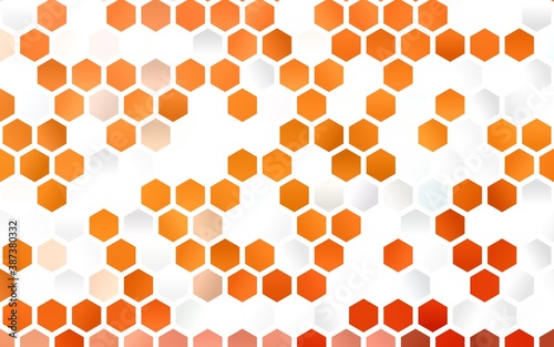 Light Orange vector cover with set of hexagons.