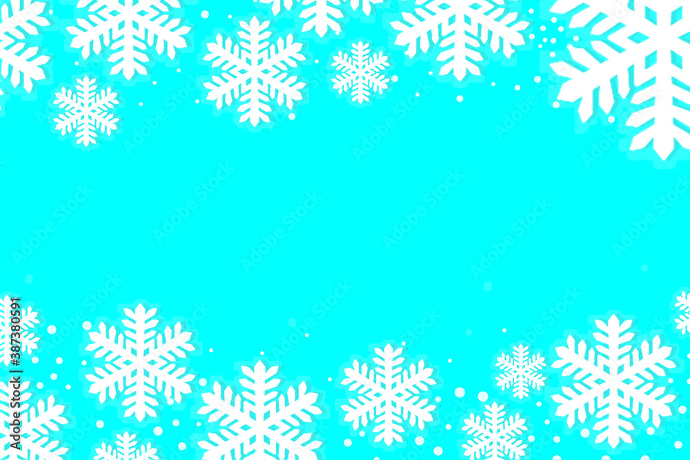Happy new year 2021 background with snowflake winter on blue background.