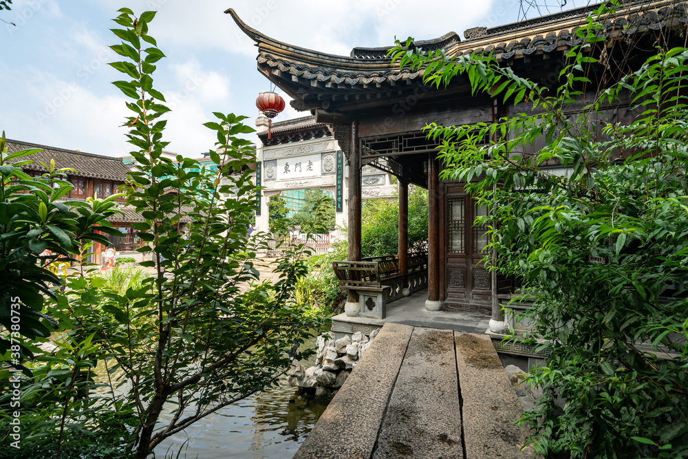 Obraz premium Ancient town buildings and streets in Nanjing, China