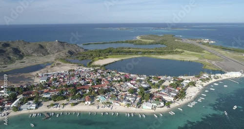 Aerial Shot Of A City PAN Gran Roque city los roques venezuela