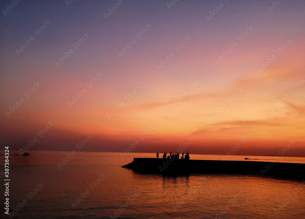 Sunset View Of Bahrain Karzakkan Beach