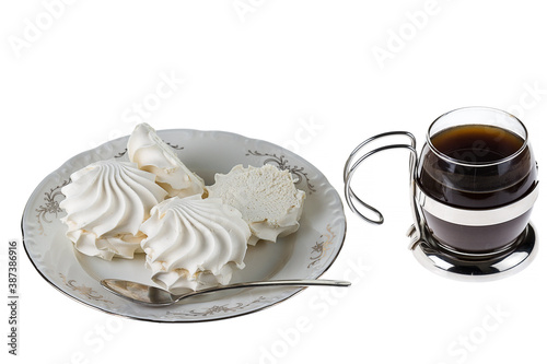 Marshmallow cake and black coffee