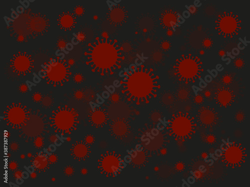 Coronavirus background. Vector seamless pattern with covid-19 virus. 