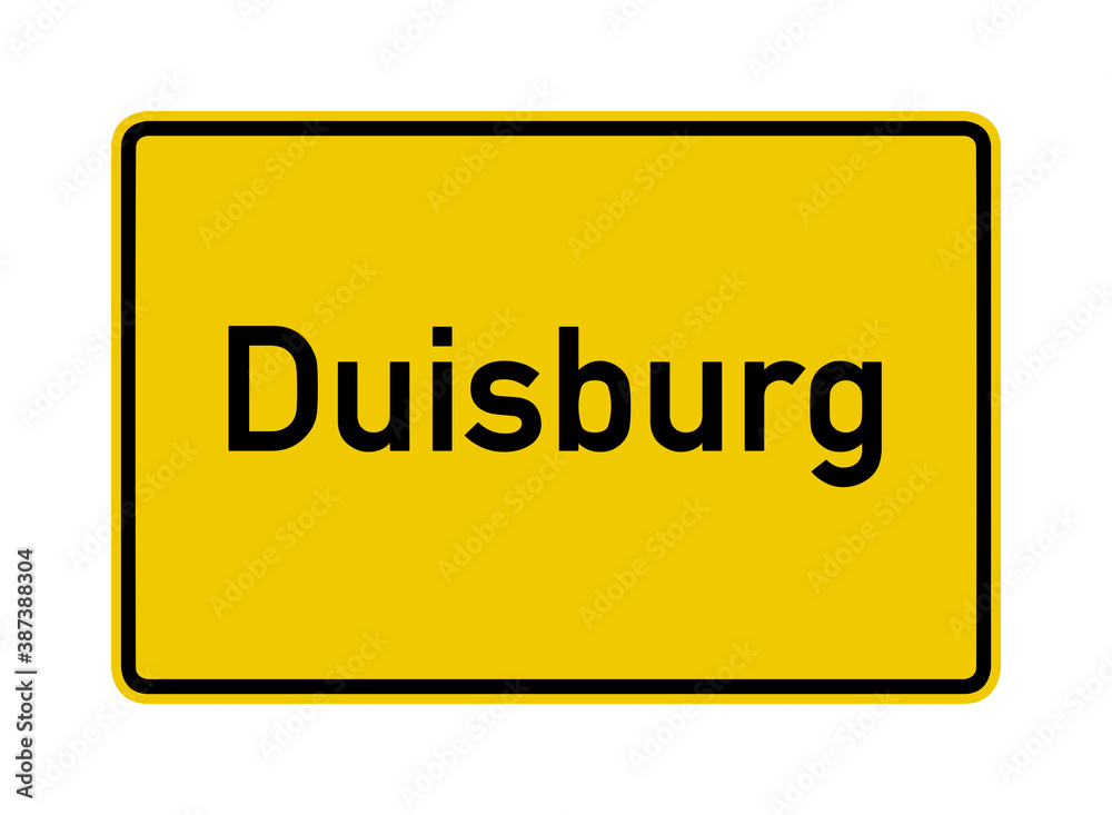 Duisburg city limits road sign in Germany
Duisburg city limits road sign in Germany
