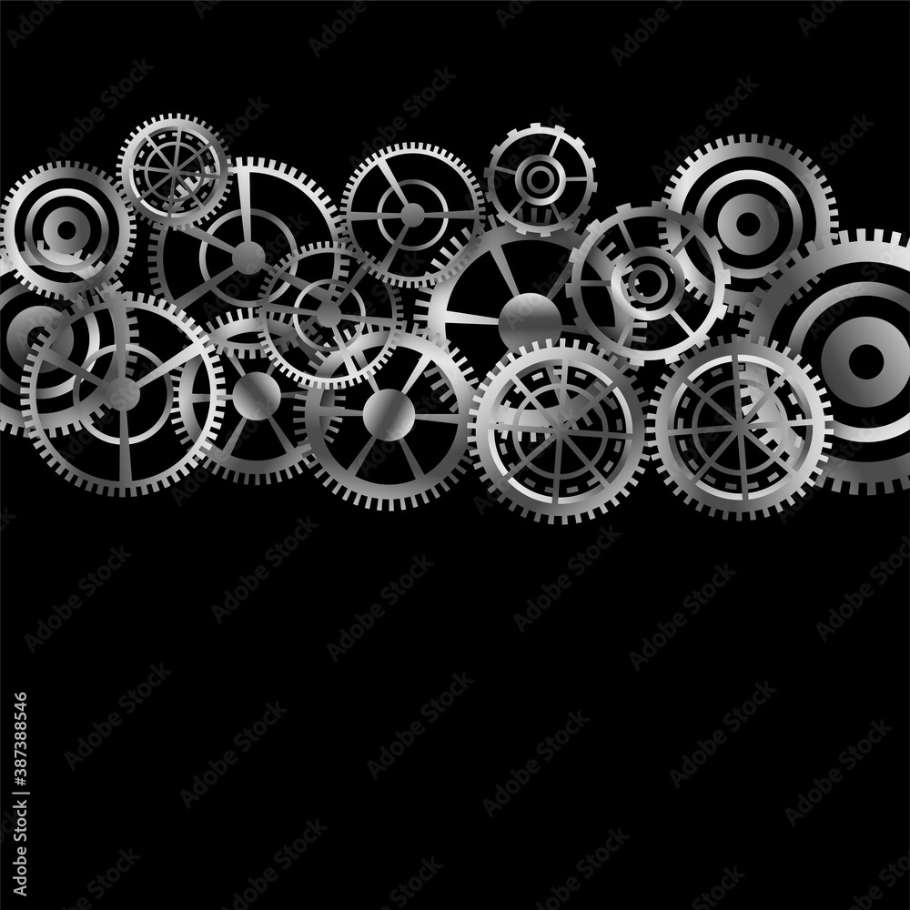 metalic gears background in different shapes and sizes