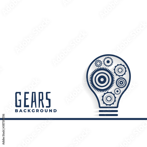 idea or innovation bulb with gears background photo