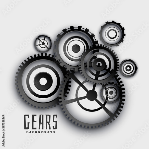 gears and cog wheels in 3d style background photo