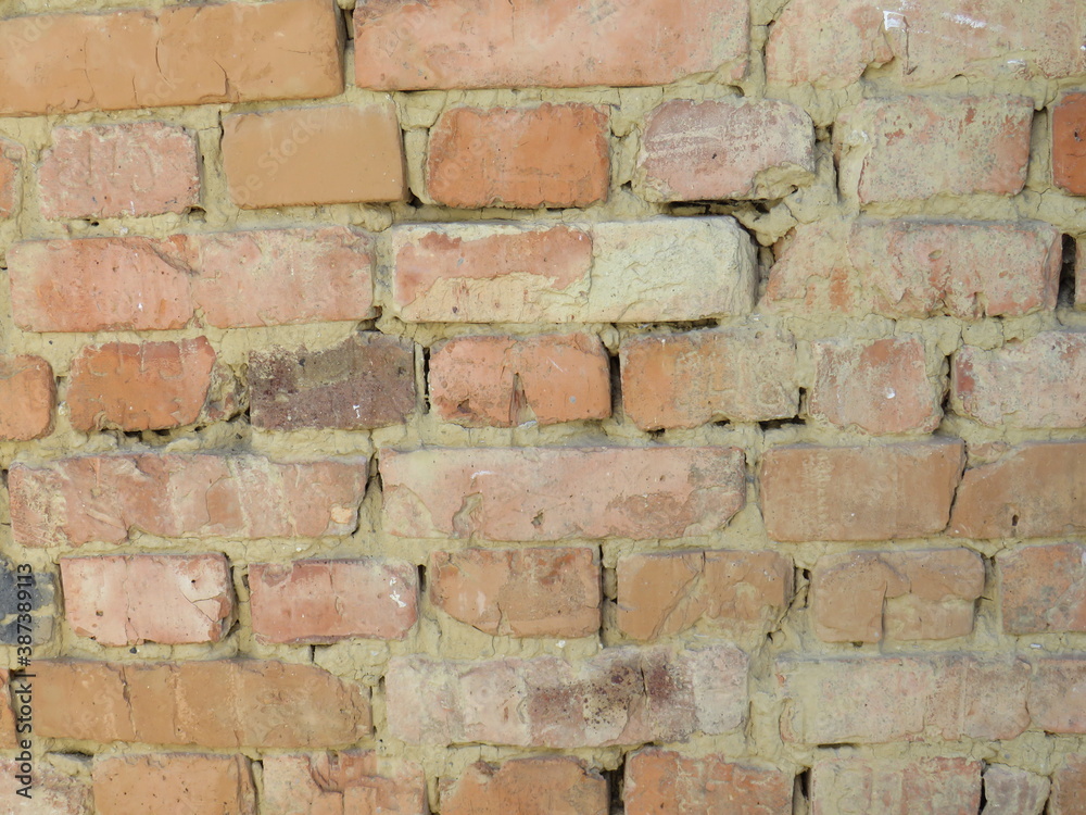 Fototapeta premium Brick wall with beautiful clay background or pattern