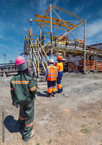 miner with colleagues