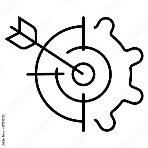 Target with arrow vector icon. Editable stroke.
