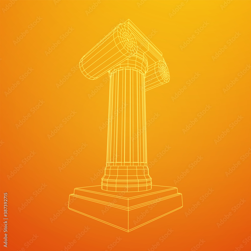 Greek ionic column. Ancient pillars. Greek ionic column. Ancient pillars.