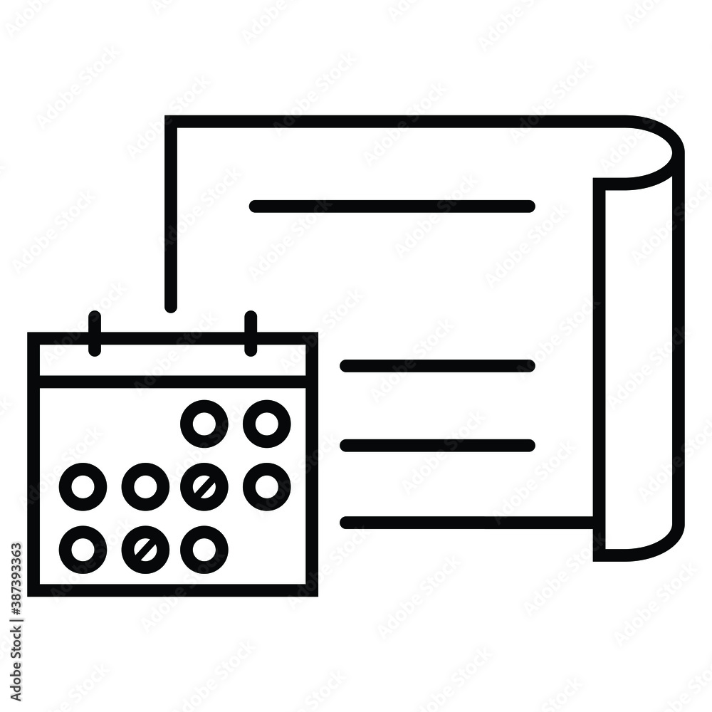 marking day icon, calendar reservation linear marking day icon, calendar reservation linear