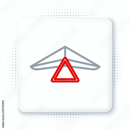 Line Hang glider icon isolated on white background. Extreme sport. Colorful outline concept. Vector.