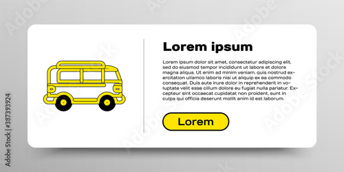 Line Retro minivan icon isolated on white background. Old retro classic traveling van. Colorful outline concept. Vector.