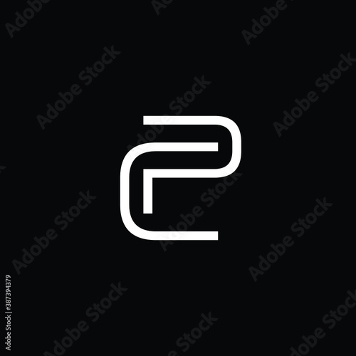 Creative Professional Trendy and Minimal Letter CP Logo Design in Black and White Color, Initial Based Alphabet Icon Logo in Editable Vector Format