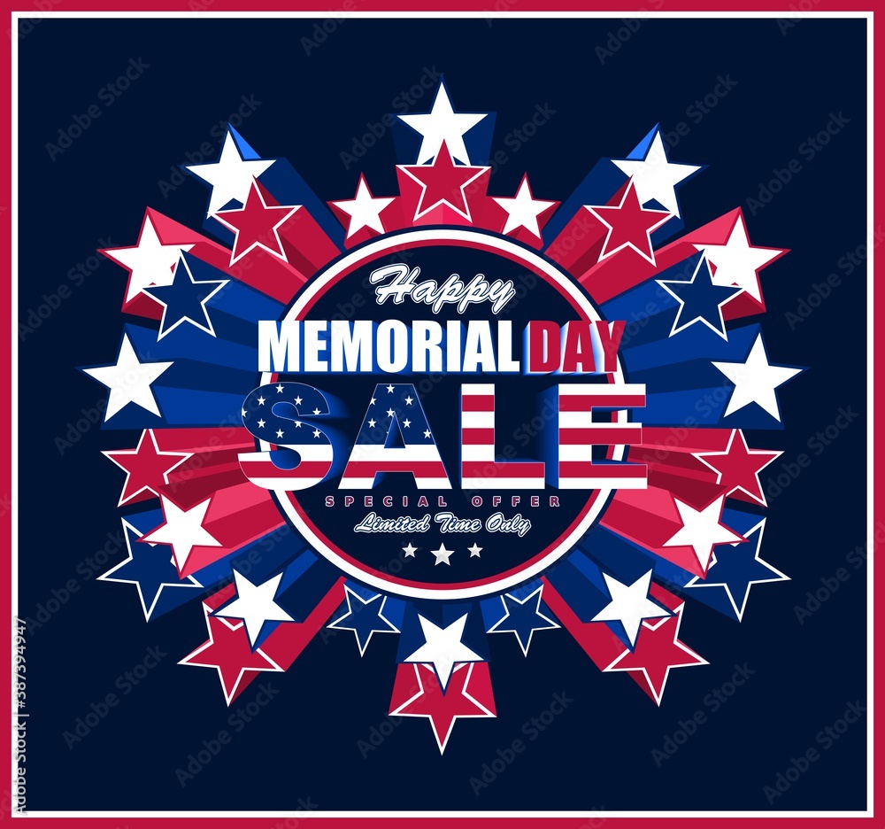 Vector illustration for Memorial Day Sale. Perfect for any use.
Vector illustration for Memorial Day Sale. Perfect for any use.