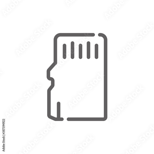 Memory card icon. Outline illustration of memory card vector icon for web. Web symbol for websites and mobile app. Trendy design. Vector illustration.