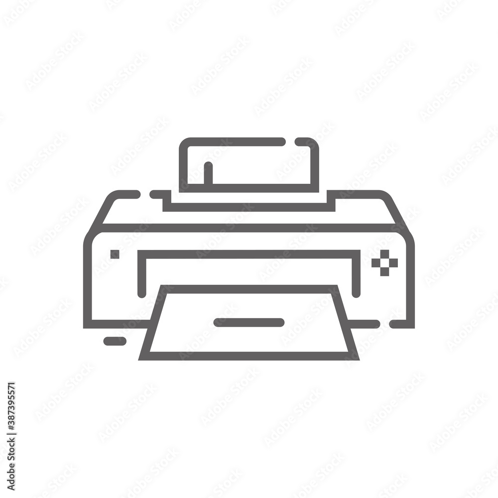 Printer icon. Outline illustration of printer vector icon for web. Web symbol for websites and mobile app. Trendy design. Vector illustration. Printer icon. Outline illustration of printer vector icon for web. Web symbol for websites and mobile app. Trendy design. Vector illustration.